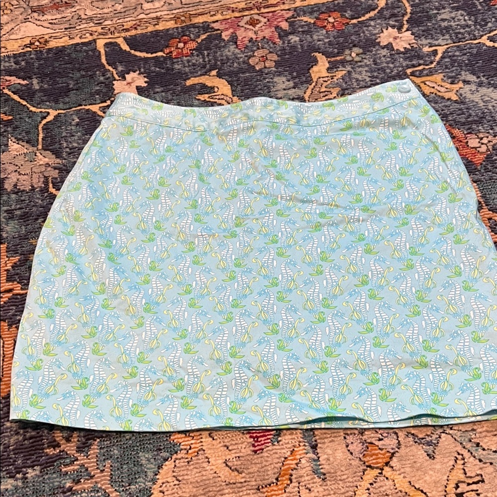 Floral Blue and Green Women's Skort